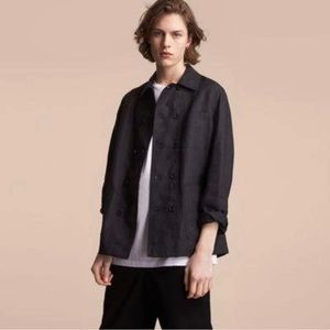 Burberry Authentic Mens Linen Workwear Black Light Jacket 48R (38R US) Medium